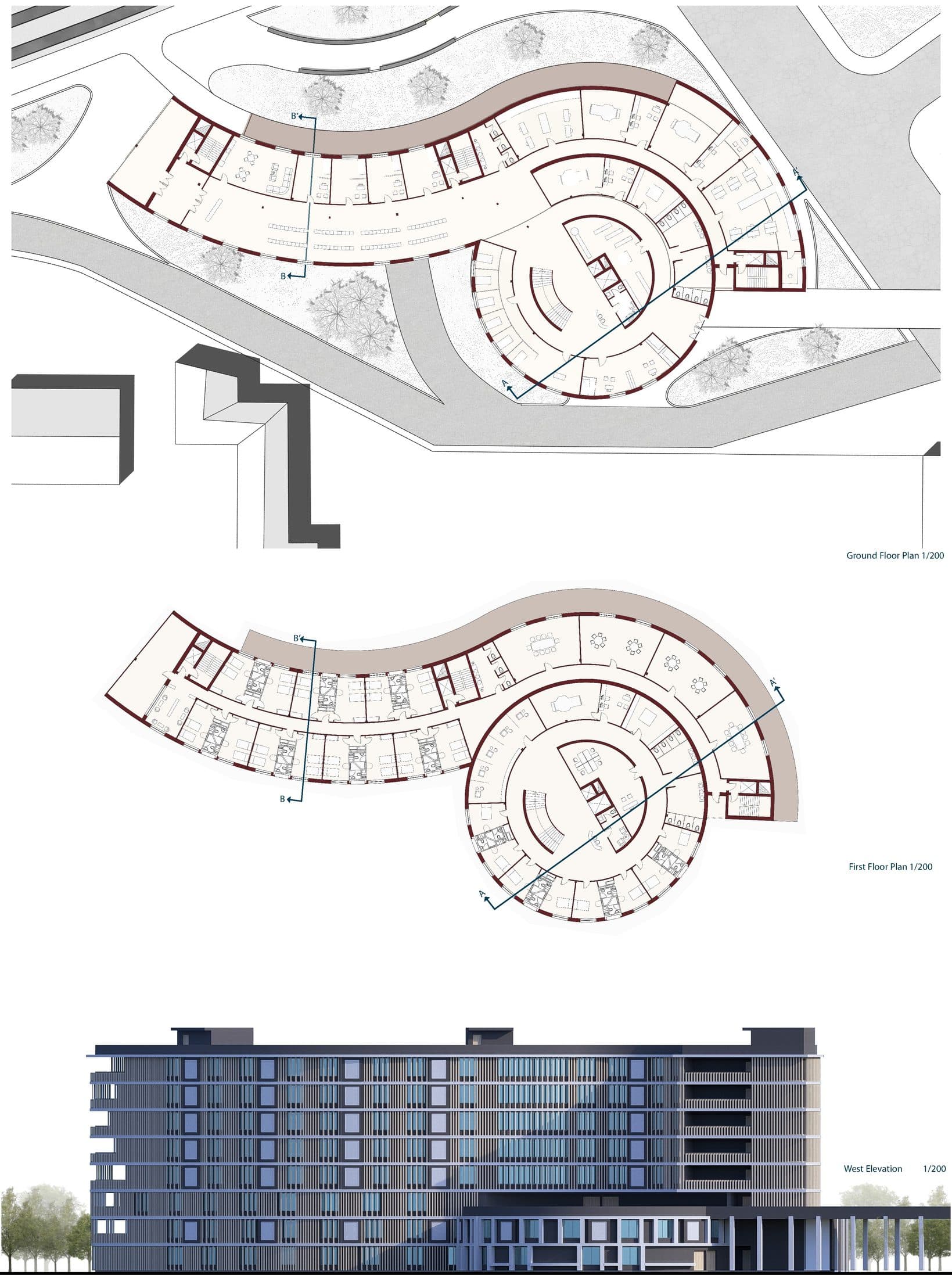 Adaptive Housing Bergamo — board 03, floor plans and elevation