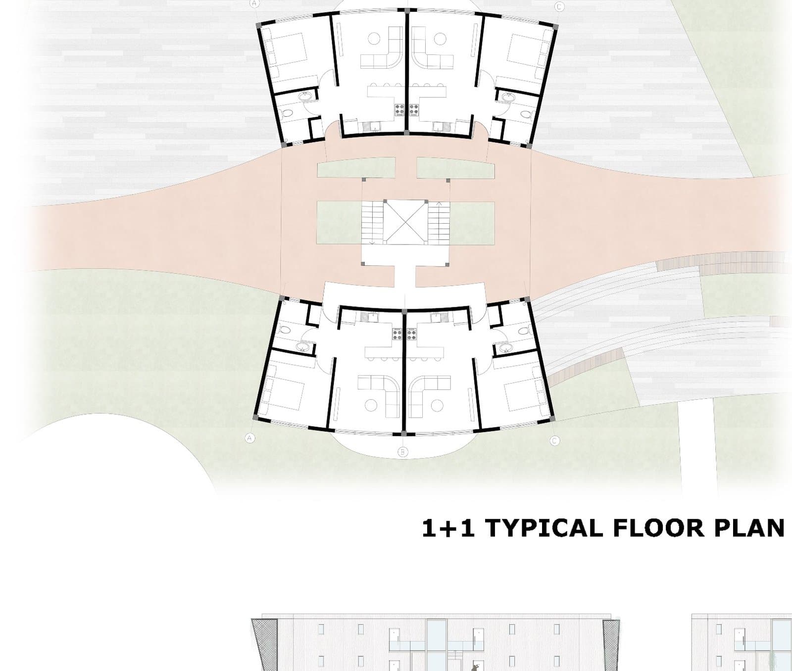 1+1 typical floor plan