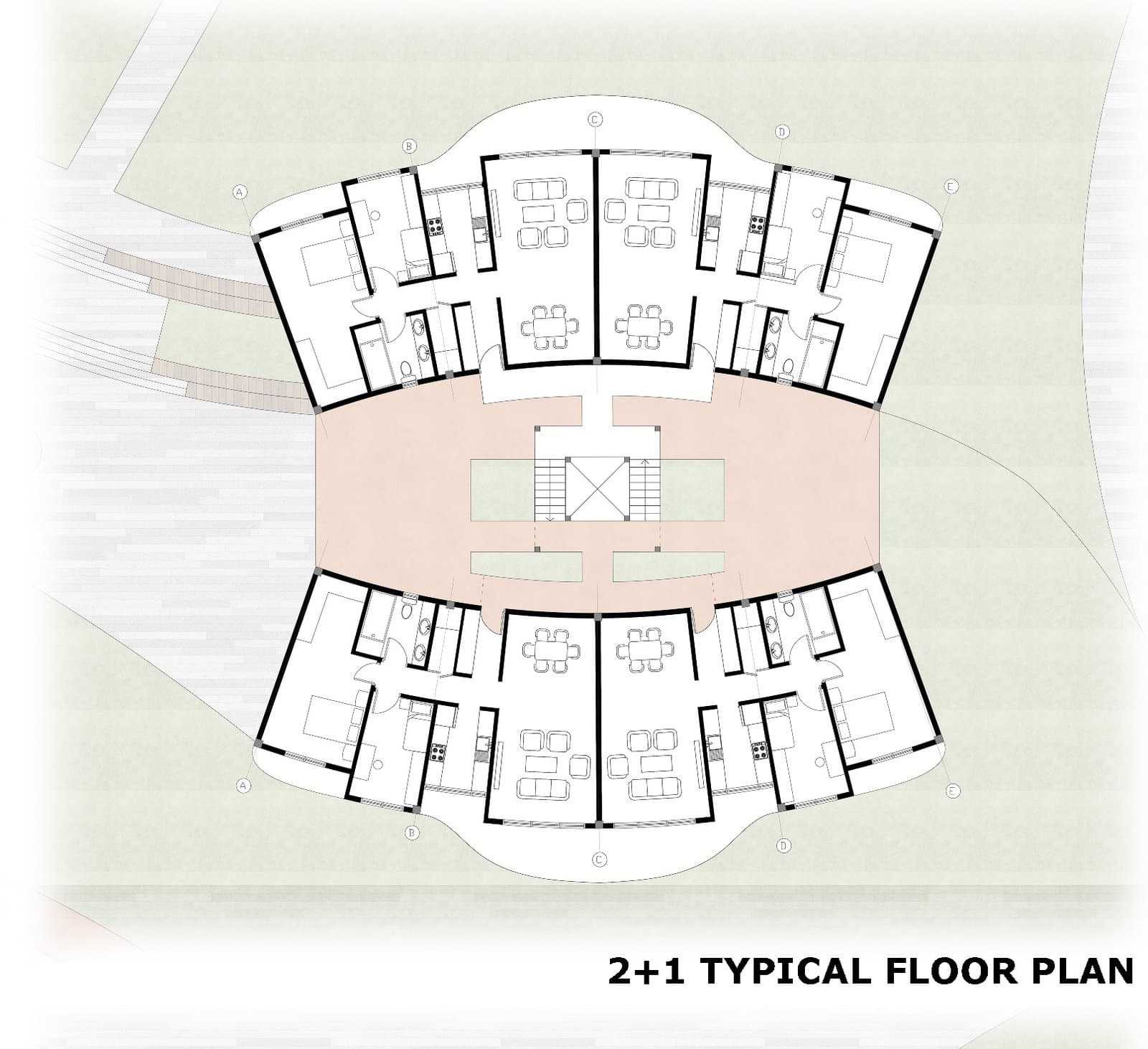 2+1 typical floor plan
